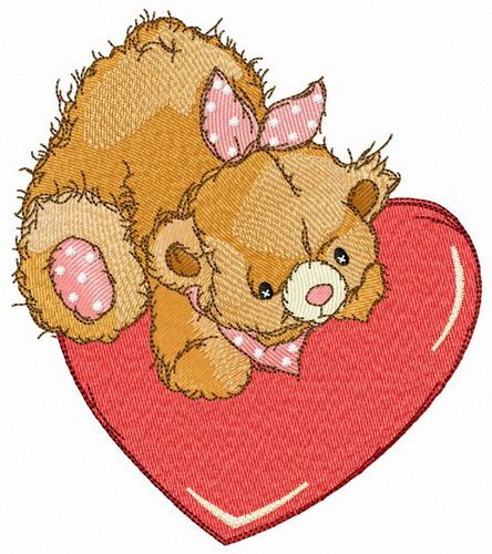 My heart belongs to teddy bear machine embroidery design    