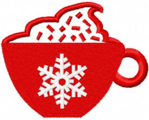 Christmas red cup embroidery design