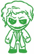 Joker chibi one color embroidery design