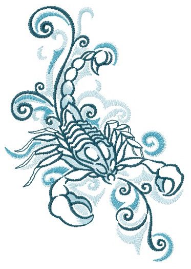 Scorpion spirit machine embroidery design
