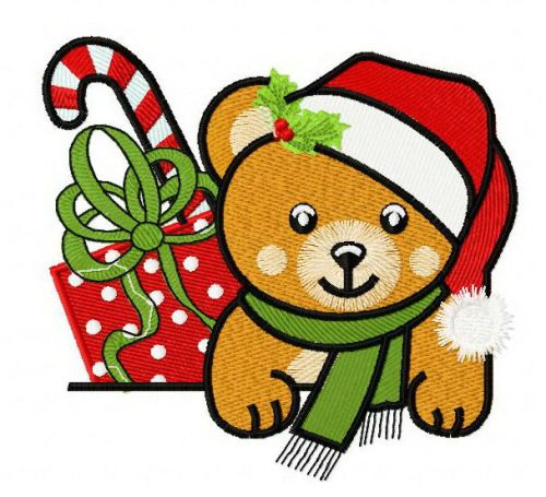 Christmas teddy bear 6 machine embroidery design