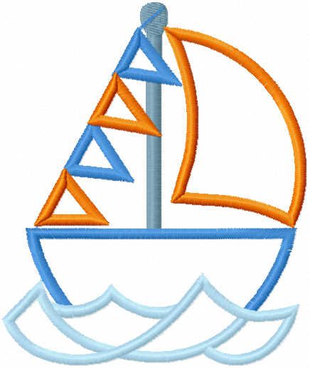 Small yacht free embroidery design