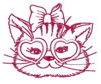 Stylish kitten 2 embroidery design