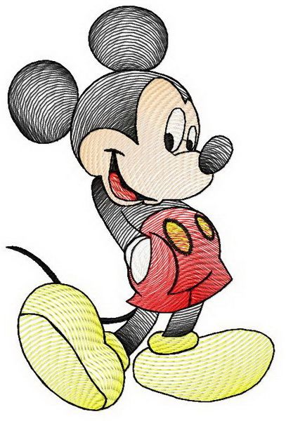 Hi, Mickey machine embroidery design