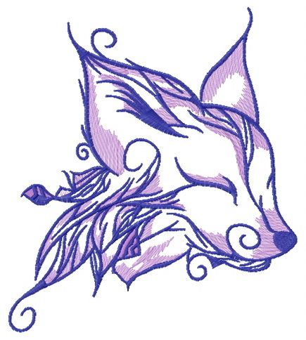 Forest fox spirit 4 machine embroidery design