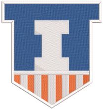 Illinois Fighting Illini Victory Shield embroidery design