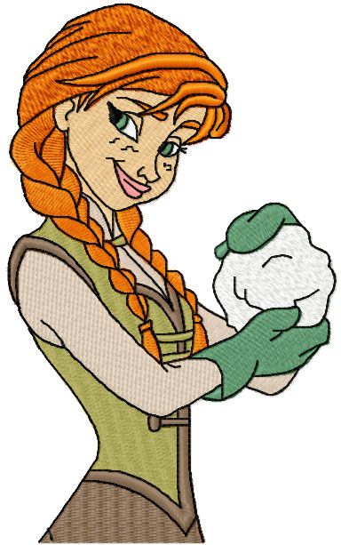 Anna with snowball embroidery design