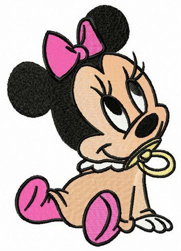 Adorable Minnie Mouse machine embroidery design 