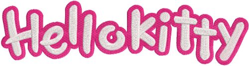 Hello kitty logo embroidery design