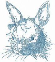 Fluffy rabbit embroidery design