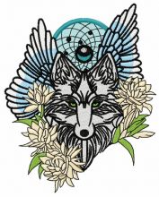 Tribal wolf 7 embroidery design