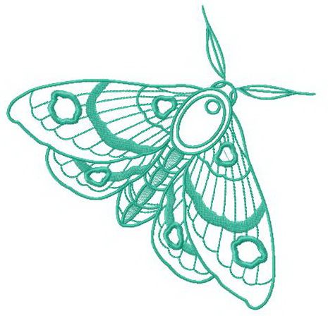 Spoty moth machine embroidery design