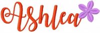 Ashlea name free machine embroidery design