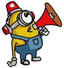 Minion with megaphone 2 embroidery design