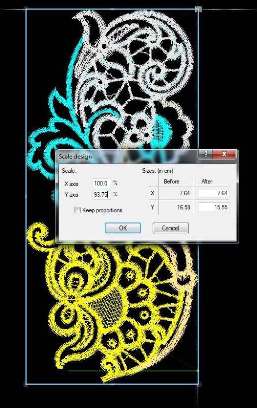 Cutwork design with zoom tools