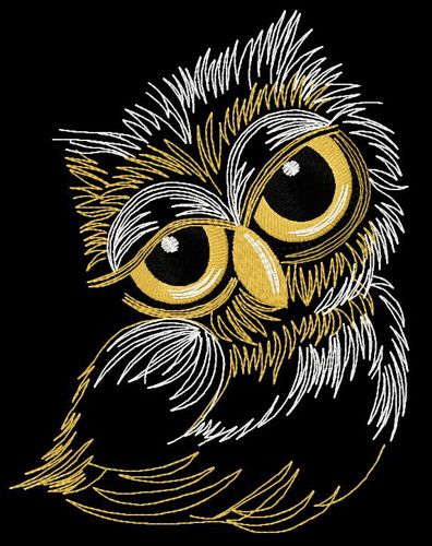 Sleepy owl 2 machine embroidery design