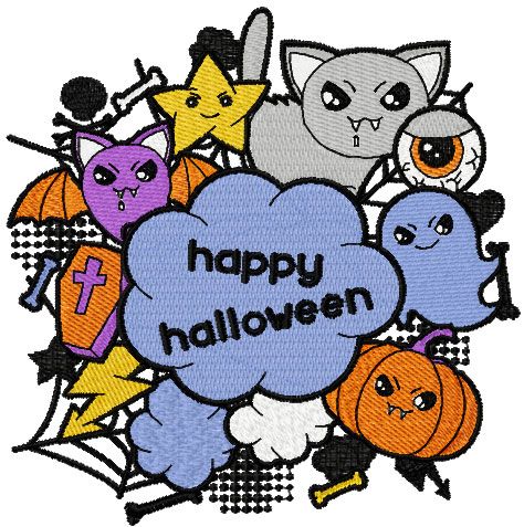 Happy Halloween embroidery design 2