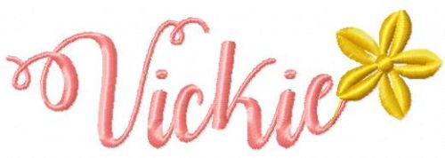 Vickie name free embroidery design