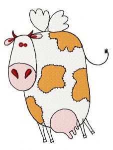 Winged cow 2 embroidery design