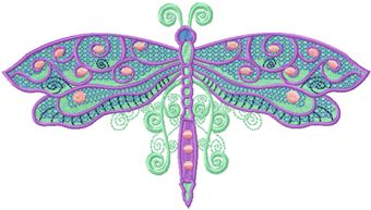 Celtic dragonfly autumn machine embroidery design