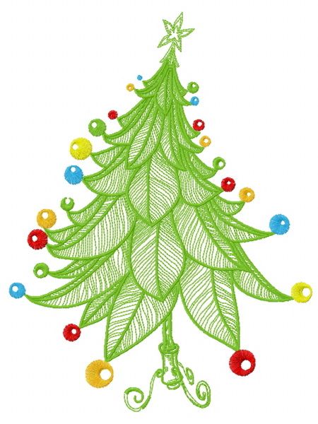 Funny Christmas tree machine embroidery design