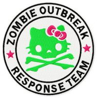 Hello Kitty zombie outbreak response team embroidery design
