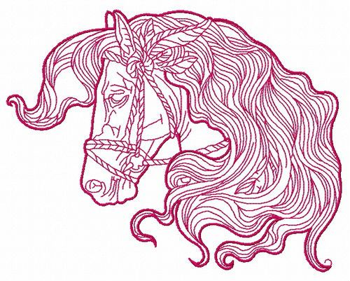 Romantic horse 5 machine embroidery design