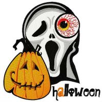 Happy pumpkin embroidery design