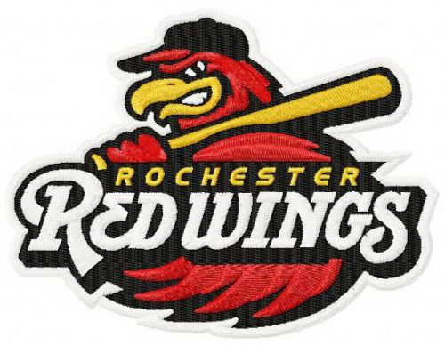 Rochester Red Wings team logo machine embroidery design