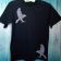 Black stylish embroidered t-shirt with bird design
