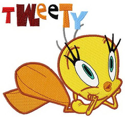 Tweety dreaming machine embroidery design