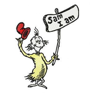 Dr. Seuss Sam 1 embroidery design