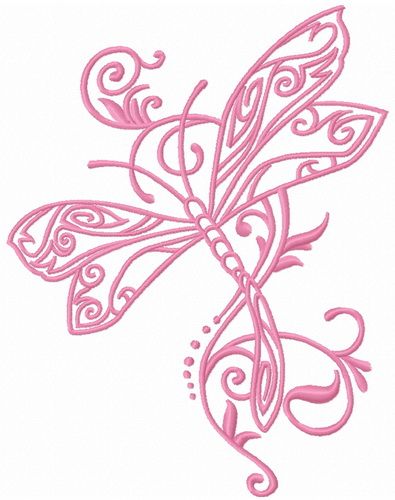 Fancy dragonfly 4 machine embroidery design
