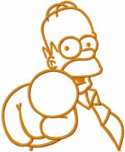 Homer simpson points to you one colored embroidery design