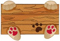 Four paws and board embroidery design