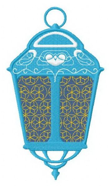 Lantern machine embroidery design