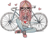 Young photographer embroidery design