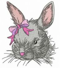 Tiny bunny girl embroidery design