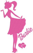 Barbie kiss embroidery design