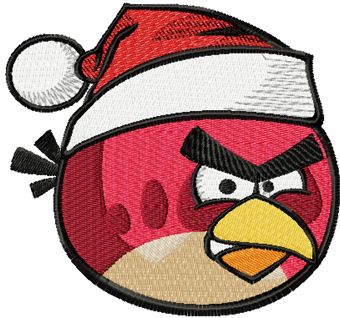 Angry Birds Christmas machine embroidery design