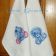Blue nose friends elephant and lion embroidered on kitchen towel