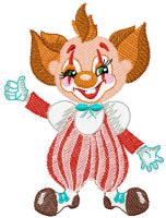 Funny clown embroidery design