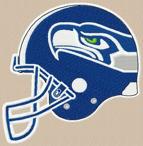 Seahawks helmet machine embroidery design