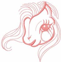 Pink pony face free embroidery design