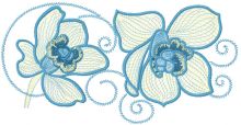 Orchids for towels embroidery design