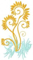 Gold plant free machine embroidery design 2