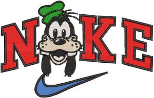 Nike Goofy smiling embroidery design