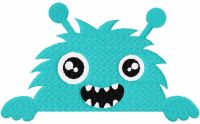 Baby blue monster free embroidery design