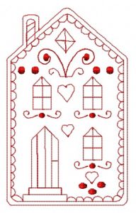 Gingerbread house 3 embroidery design
