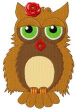 Sleepy owl embroidery design